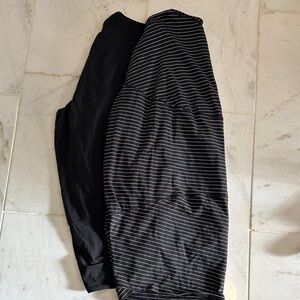 Lululemon Black and Stripped Long Sleeve Tops